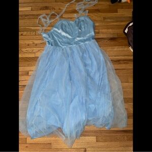 Blue Cinderella themed princessss dress with tie on straps.